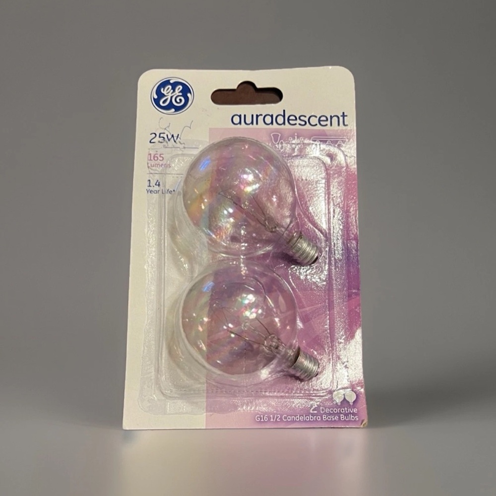 GE Incandescent Light Bulb (2 pack), Auradescent 25 Watt Globe Bulbs